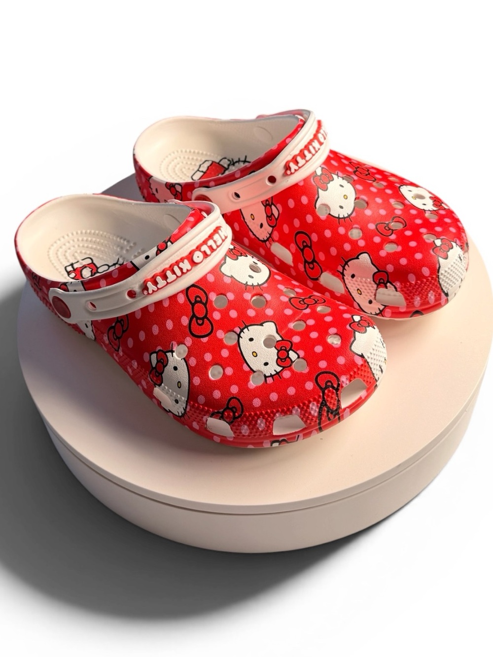 Hello Kitty Red Polka Dot Kids Slip-On Clogs | NWOT | W8 M6 - Picture 5 of 6